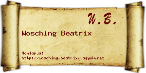 Wosching Beatrix névjegykártya