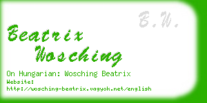 beatrix wosching business card